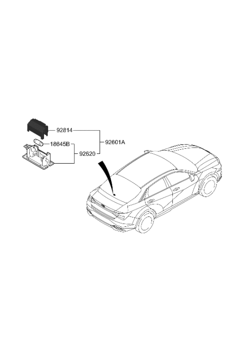 2023 Hyundai Elantra License Plate & Interior Lamp Diagram