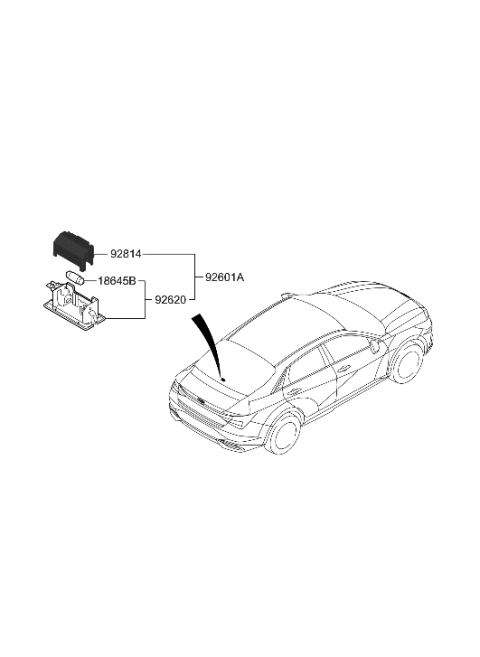 2023 Hyundai Elantra US Alabama made License Plate & Interior Lamp Diagram