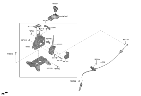 2022 Hyundai Elantra US Alabama made Shift Lever Control (ATM) Diagram