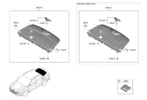2022 Hyundai Elantra US Alabama made Rear Package Tray Diagram