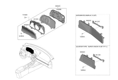 2022 Hyundai Elantra US Alabama made Instrument Cluster Diagram