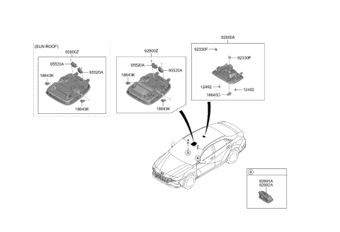 2022 Hyundai Elantra US Alabama made Room Lamp Diagram