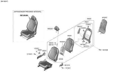 2021 Hyundai Elantra Back Assembly-FR Seat,RH Diagram for 88400-AB030-S8W
