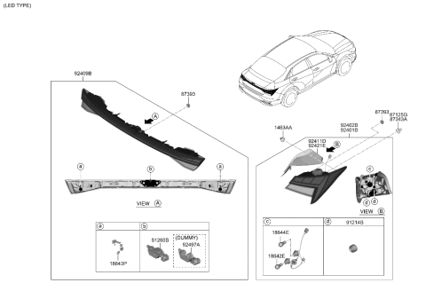 2021 Hyundai Elantra US Alabama made Rear Combination Lamp Diagram 2