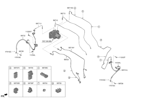 2023 Hyundai Elantra Hose-Brake Front,LH Diagram for 58731-AB000