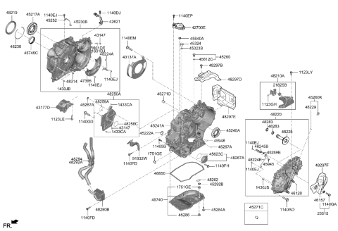 2021 Hyundai Elantra US Alabama made Auto Transmission Case Diagram