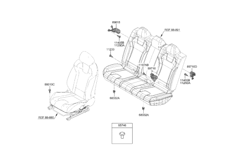 2022 Hyundai Elantra US Alabama made Hardware-Seat Diagram