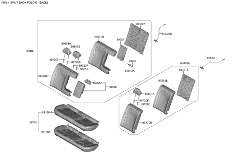 2023 Hyundai Elantra Cup Holder Assy-Rear Seat A/Re Diagram for 89940-AB000-NNB