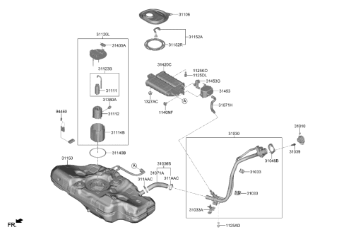 2021 Hyundai Elantra Pump Assembly-Fuel Diagram for 31120-AA000