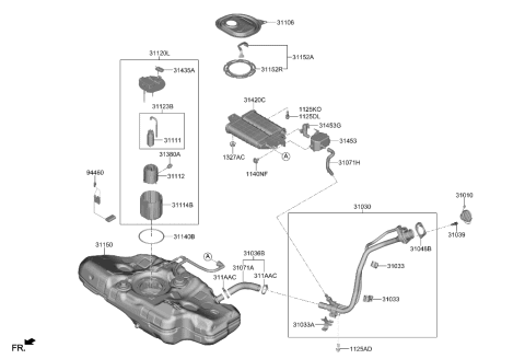 2023 Hyundai Elantra US Alabama made Fuel System Diagram 1