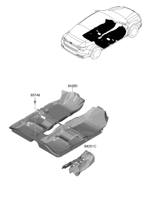 2023 Hyundai Elantra US Alabama made Floor Covering Diagram