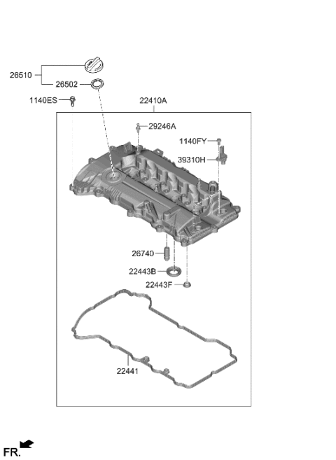 2022 Hyundai Elantra US Alabama made Rocker Cover Diagram