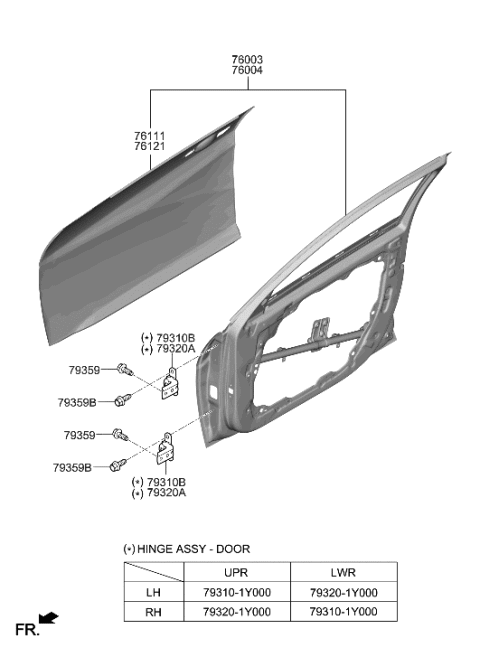 2023 Hyundai Elantra Panel Assembly-Front Door,LH Diagram for 76003-AB000
