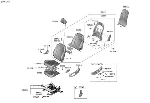 2021 Hyundai Elantra US Alabama made Front Seat Diagram 2
