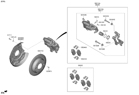 2022 Hyundai Elantra US Alabama made Rear Wheel Brake Diagram 2