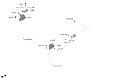 2023 Hyundai Elantra US Alabama made Engine & Transaxle Mounting Diagram