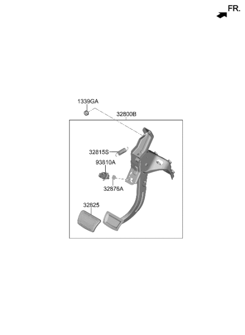 2023 Hyundai Elantra US Alabama made Brake & Clutch Pedal Diagram