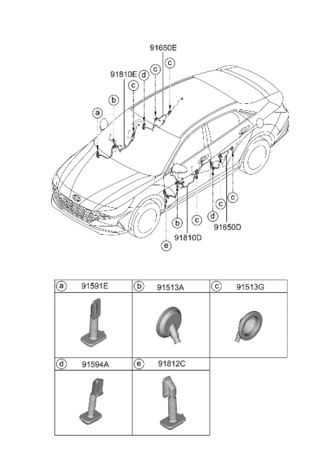 2022 Hyundai Elantra US Alabama made Door Wiring Diagram