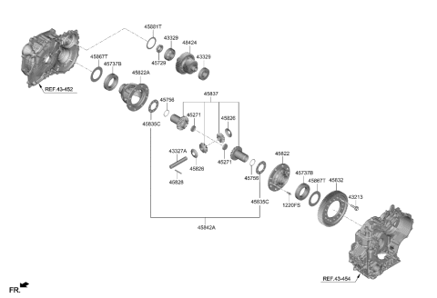 2022 Hyundai Elantra Gear-Differential Drive Diagram for 48420-2H000