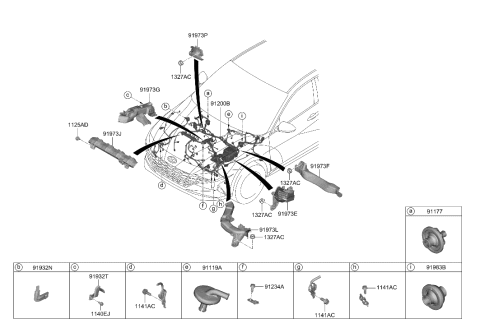 2021 Hyundai Elantra WIRING ASSY-FRT Diagram for 91230-AB290