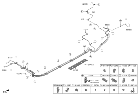 2022 Hyundai Elantra Holder-Fuel Tube Diagram for 31333-AA100