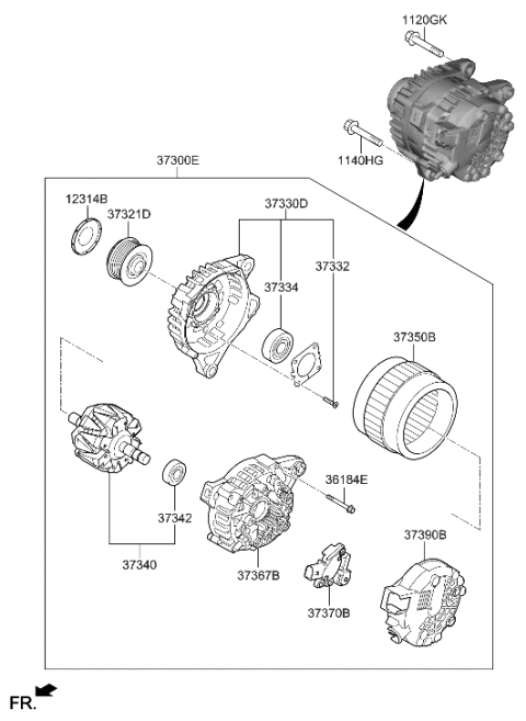 2022 Hyundai Elantra US Alabama made Alternator Diagram
