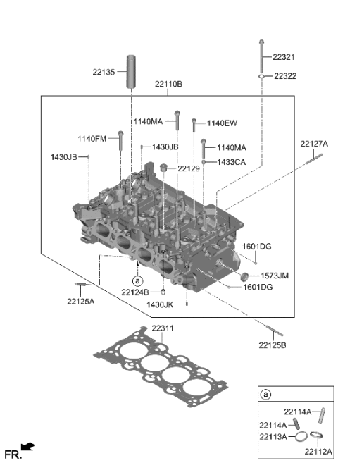 2022 Hyundai Elantra US Alabama made Cylinder Head Diagram