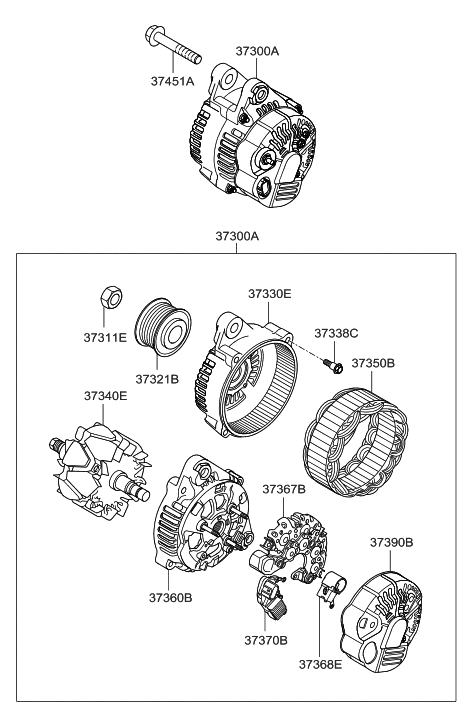 2006 Hyundai Azera Produced Before OCT.30.2006 Alternator Diagram