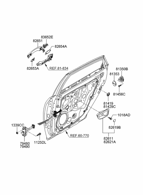 2006 Hyundai Azera Produced Before OCT.30.2006 Rear Door Locking Diagram