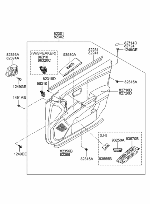 2005 Hyundai Azera Front Door Trim Diagram