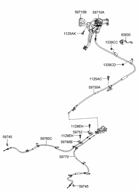2006 Hyundai Azera Produced Before OCT.30.2006 Parking Brake System Diagram
