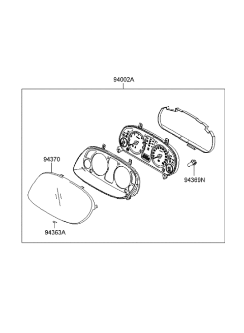 2005 Hyundai Azera Glass-Cluster Meter Diagram for 94360-3L100