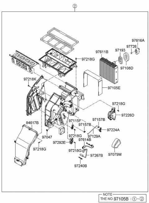 2006 Hyundai Azera Produced Before OCT.30.2006 Heater System-Heater & Blower Diagram 4