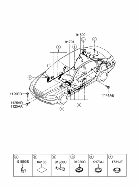 2006 Hyundai Azera Wiring Assembly-Floor Diagram for 91314-3L030