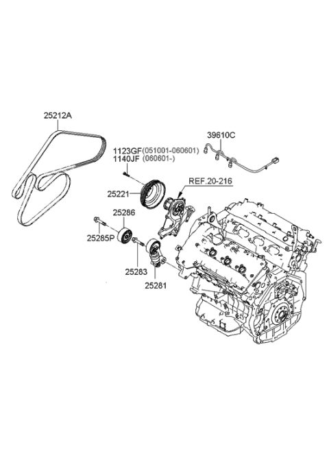 2005 Hyundai Azera Water Pump Diagram