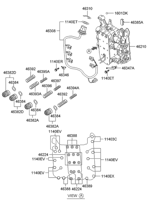 2006 Hyundai Azera Produced Before OCT.30.2006 Transmission Valve Body Diagram 1
