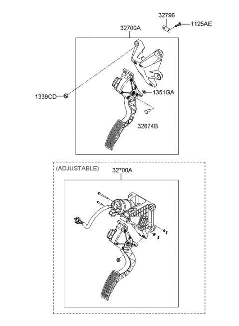 2006 Hyundai Azera Produced Before OCT.30.2006 Accelerator Linkage Diagram