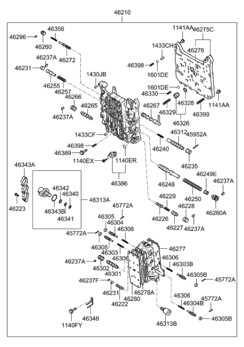2006 Hyundai Azera Produced Before OCT.30.2006 Transmission Valve Body Diagram 2
