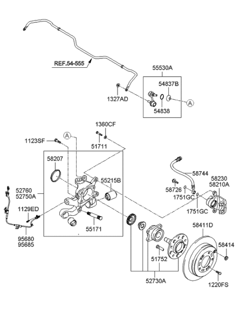 2006 Hyundai Azera Produced Before OCT.30.2006 Rear Axle Diagram 1