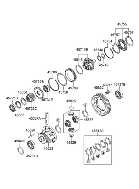 2005 Hyundai Azera Bearing-Double Diagram for 45731-39830