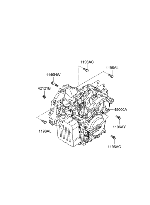 1993 Hyundai Sonata Reman Automatic Transmission Assembly Diagram for 00268-3A600