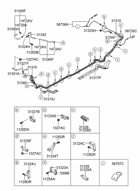 2006 Hyundai Azera Produced Before OCT.30.2006 Fuel Line Diagram