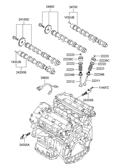 2006 Hyundai Azera Produced Before OCT.30.2006 Valve System Diagram 2