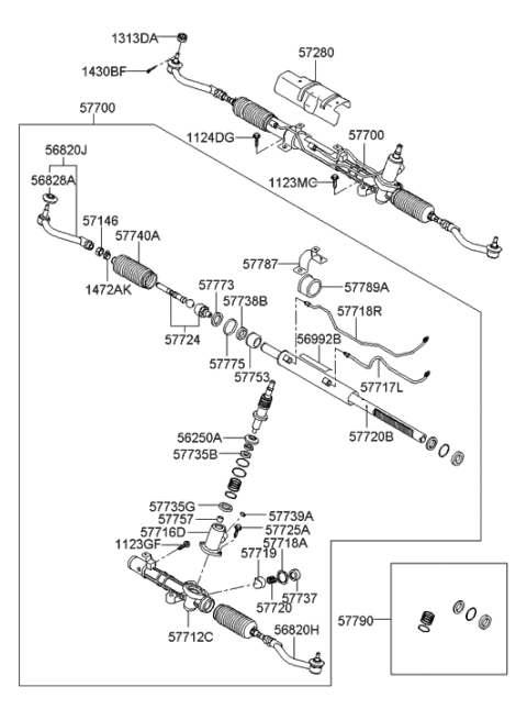 2006 Hyundai Azera Produced Before OCT.30.2006 Power Steering Gear Box Diagram