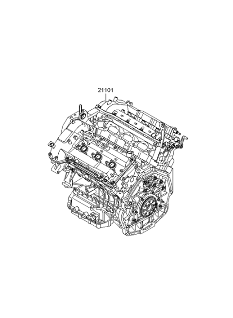2006 Hyundai Azera Engine Assembly-Sub Diagram for 21101-3CA00