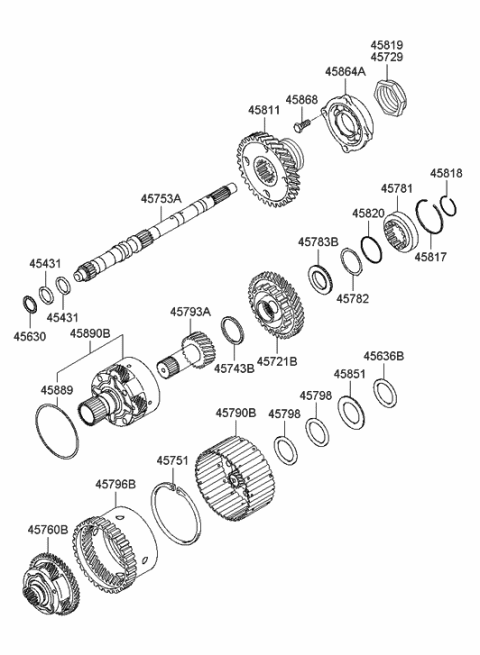 2006 Hyundai Azera Transaxle Gear - Auto Diagram 1