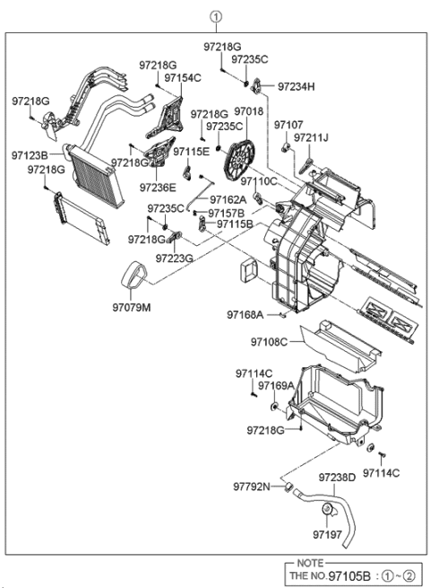 2006 Hyundai Azera Produced Before OCT.30.2006 Heater System-Heater & Blower Diagram 3