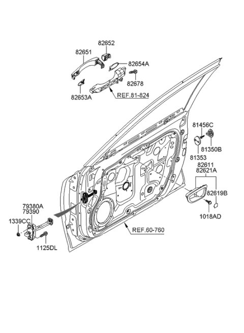 2006 Hyundai Azera Produced Before OCT.30.2006 Front Door Locking Diagram