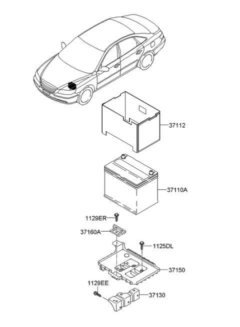 2006 Hyundai Azera Produced Before OCT.30.2006 Battery Diagram