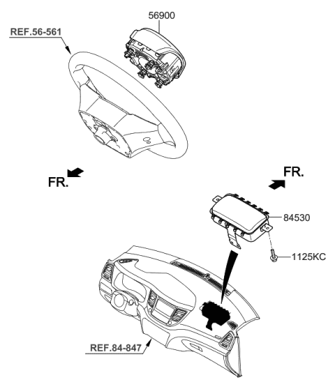 2019 Hyundai Tucson Module Assembly-Steering Wheel Air Bag Diagram for 56900-D3500-TRY